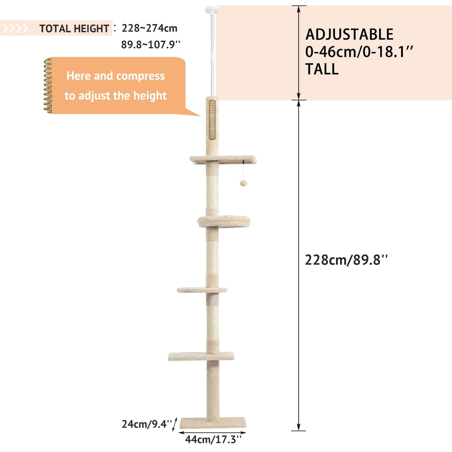 Multi-Platform Spire: Tall Cat Tree