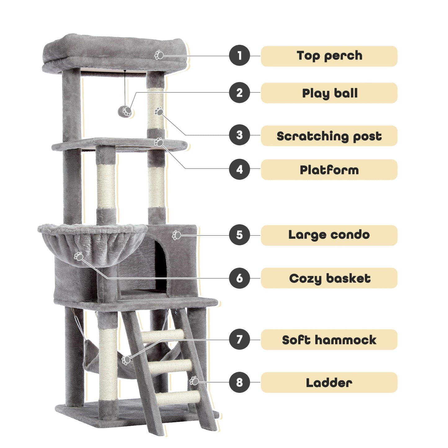 Extended Hammock 4 Level Cat Tree
